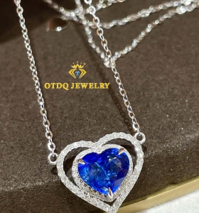 Dây Chuyền Sapphire Sri Lanka 2.14 Cartat  Xanh Hoàng Gia 