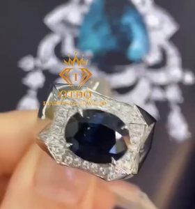 Nhẫn Nam Sapphire 4.53 Carat Deep Blue ( No heat) 