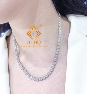 Dây Cổ Full Kim Cương 2ly5 Vàng ý 14k - DC102