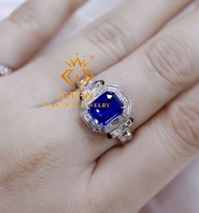 Nhẫn Nữ Sapphire Cornflower Blue ( No heat ) 