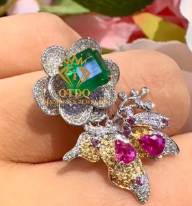 Nhẫn Nữ Emerald Ngọc Lục Bảo Luxury 