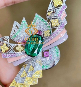 Cài Áo Đá Quý Tourmaline Luxury 