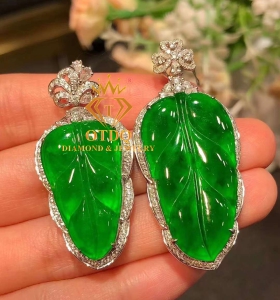Mặt Dây Chiếc Lá Ngọc Phỉ Thuý Jadeite Type A 