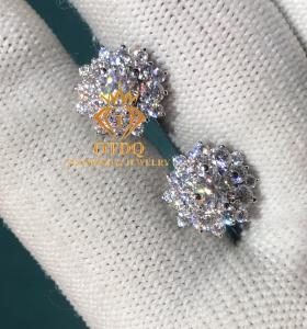 Bông Tai Hoa Tuyết 4.5ly KC Moissanite Luxury 