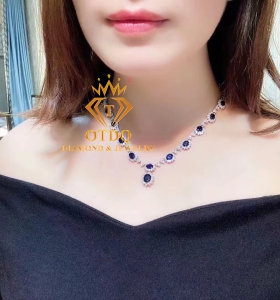DÂY CỔ SAPPHIRE KIM CƯƠNG ĐÁ QUÝ CAO CẤP -DC125
