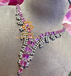 Dây Cổ Sapphire Hồng Luxury 