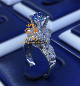 NHẪN NỮ KIM CƯƠNG XANH BLUE 6.3li - N117