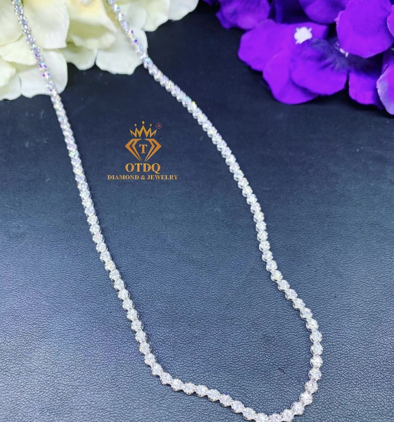 Dây Cổ Full Kim Cương 2ly5 Vàng ý 14k - DC102