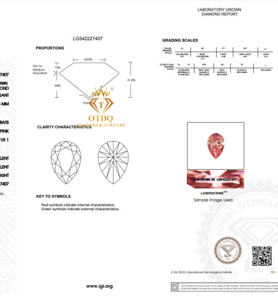KIM CƯƠNG HỒNG 3.03 Carat - FANCY VIVID PINK - IGI 