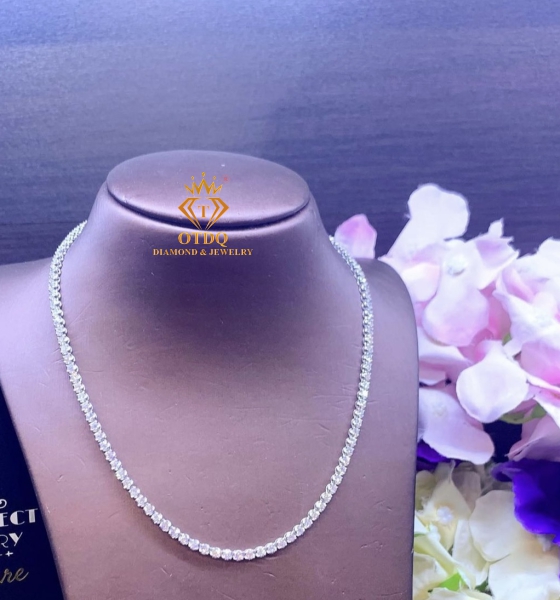 Dây Cổ Full Kim Cương 2ly5 Vàng ý 14k - DC102