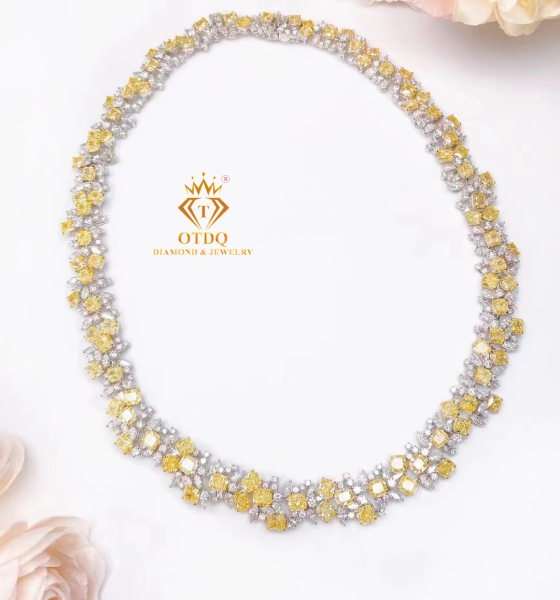 Dây Cổ Kim Cương Vàng Thiên Nhiên Luxury 