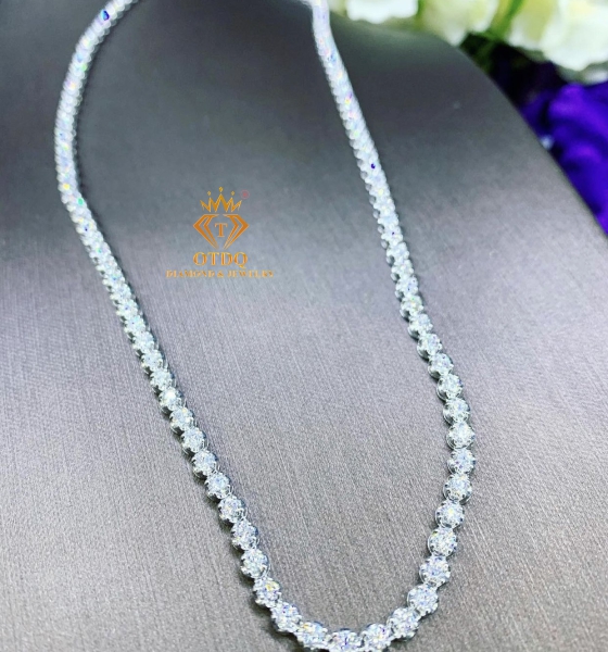 Dây Cổ Full Kim Cương 2ly5 Vàng ý 14k - DC102