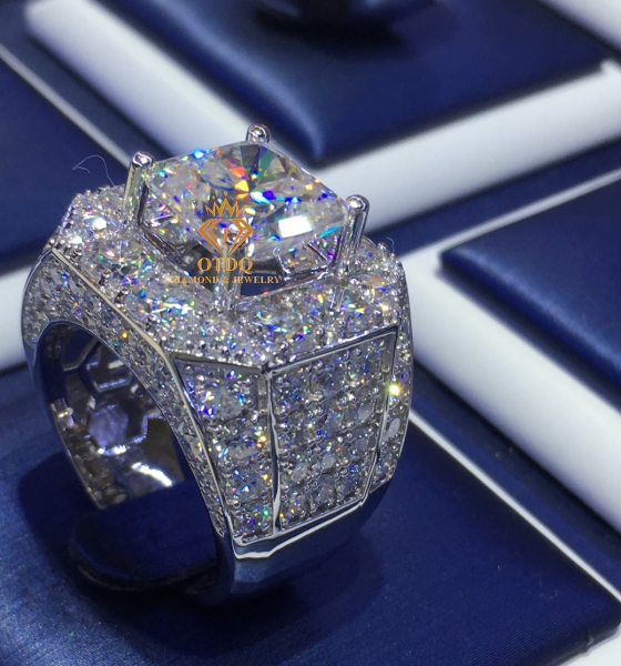 NHÂN KIM CƯƠNG 10li VUÔNG  LUXURY, VÀNG 14K - N199