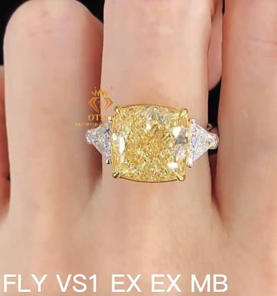 Nhẫn Nữ Kim Cương Thiên Nhiên Fancy  Light Yellow 8.53Ct -NKC66