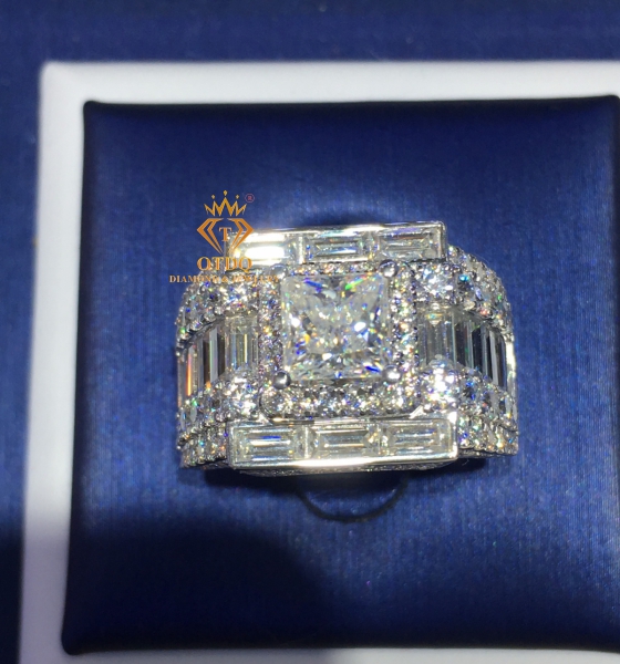 NHẪN KIM CƯƠNG VUÔNG 6li Luxury Vàng ý 750 - N286