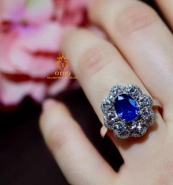 Nguyên Set - Sapphire Blue Royal  Sri Lanka ( No heat) 