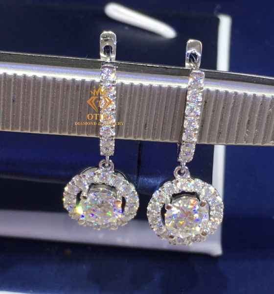 Bông Tai Halo 5ly4, Vàng 14k - BT025