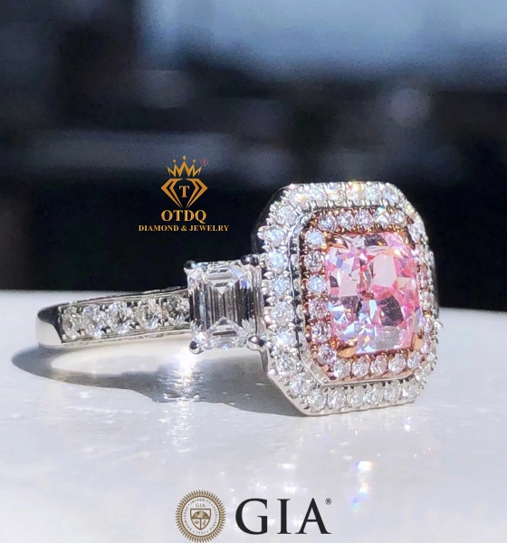 Nhẫn Nữ  Kim Cương Hồng Tự Nhiên - GIA 
