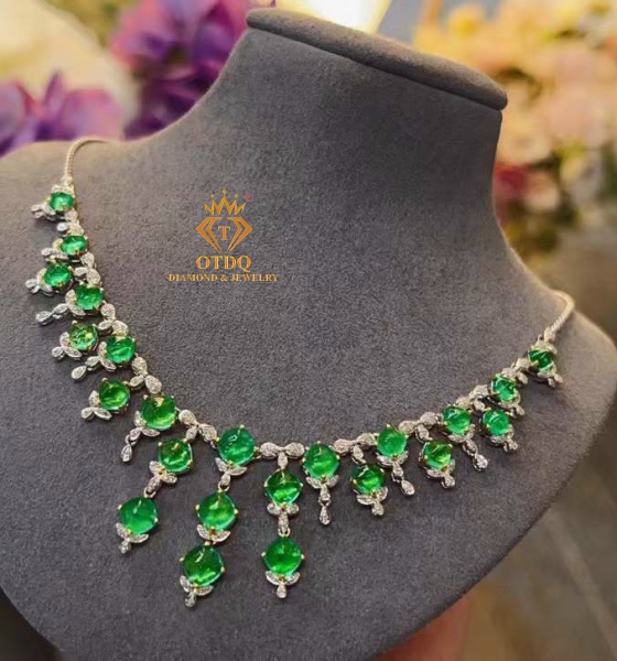 Dây Cổ Đá Quý Thiên Nhiên Ngọc Lục Bảo 