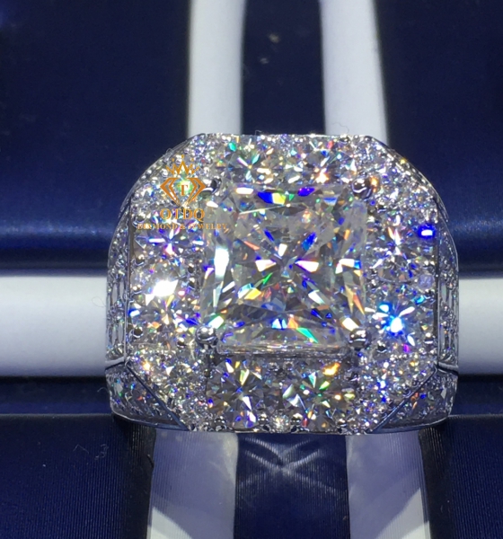 NHÂN KIM CƯƠNG 10li VUÔNG  LUXURY, VÀNG 14K - N199