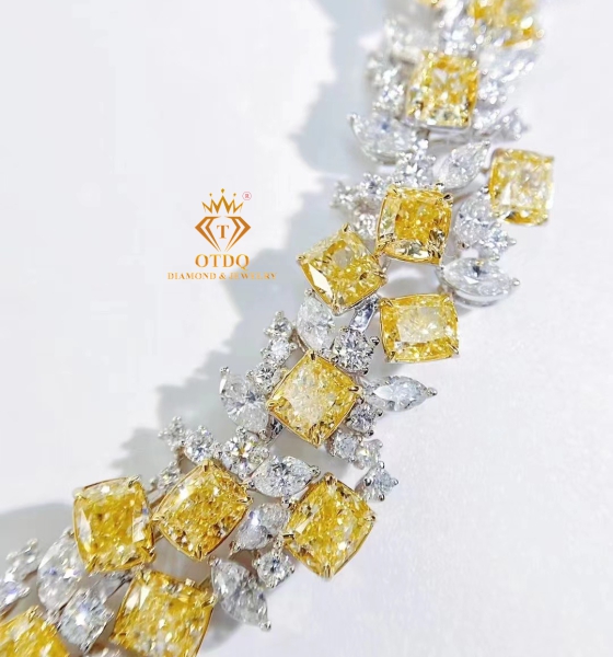 Dây Cổ Kim Cương Vàng Thiên Nhiên Luxury 