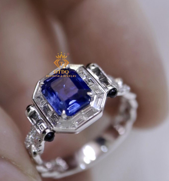 Nhẫn Nữ Sapphire Cornflower Blue ( No heat ) 