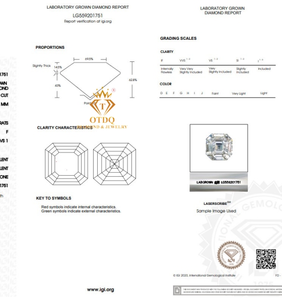 4.41 Carat F/VS1 - IGI - KC Nuôi Cấy 