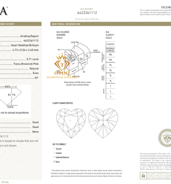 Nhẫn Kim Cương Hồng Fancy Brownish Pink 0.71 Carat - GIA 
