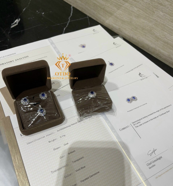 Nguyên Set - Sapphire Blue Royal  Sri Lanka ( No heat) 