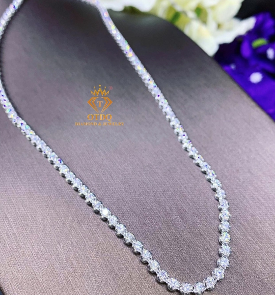 Dây Cổ Full Kim Cương 2ly5 Vàng ý 14k - DC102