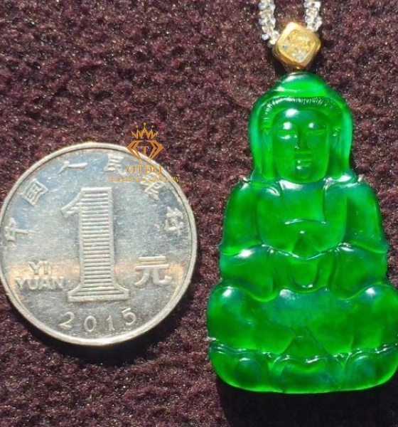 Mặt Dây Quán Thế Âm Jadeite Type A Myanmar 23.63 Gam