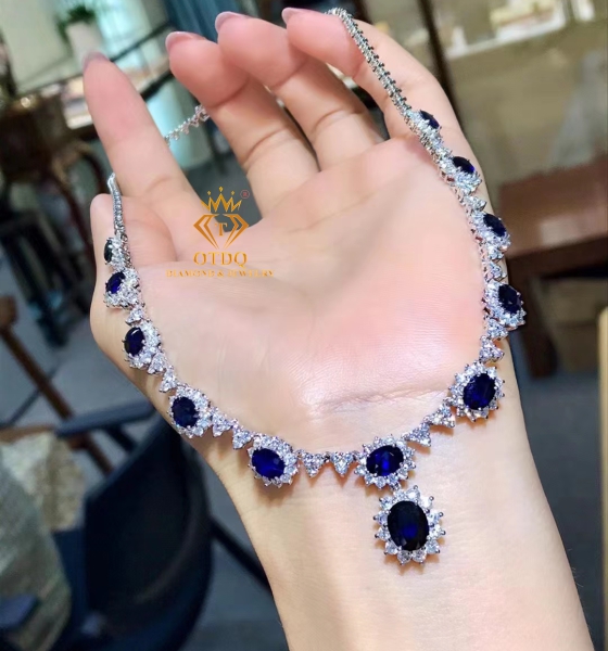 DÂY CỔ SAPPHIRE KIM CƯƠNG ĐÁ QUÝ CAO CẤP -DC125
