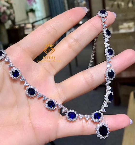 DÂY CỔ SAPPHIRE KIM CƯƠNG ĐÁ QUÝ CAO CẤP -DC125