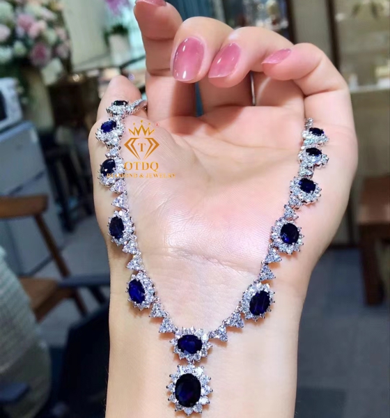 DÂY CỔ SAPPHIRE KIM CƯƠNG ĐÁ QUÝ CAO CẤP -DC125