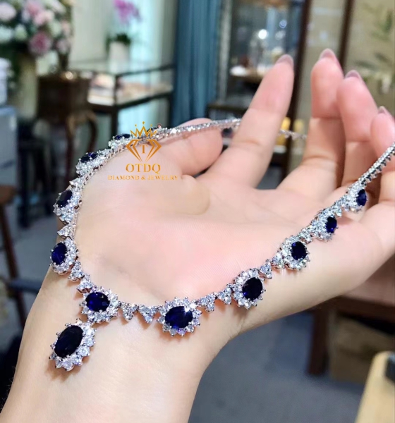 DÂY CỔ SAPPHIRE KIM CƯƠNG ĐÁ QUÝ CAO CẤP -DC125