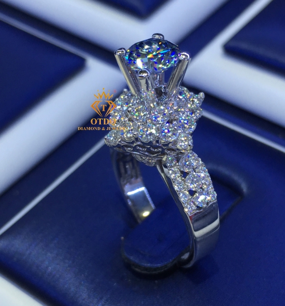 NHẪN NỮ KIM CƯƠNG XANH BLUE 6.3li - N117