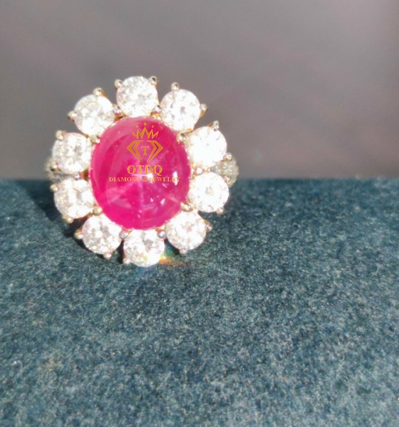 NHẪN NỮ RUBY SAO  8 CARAT MYANMAR - CHỨNG NHẬN GIA