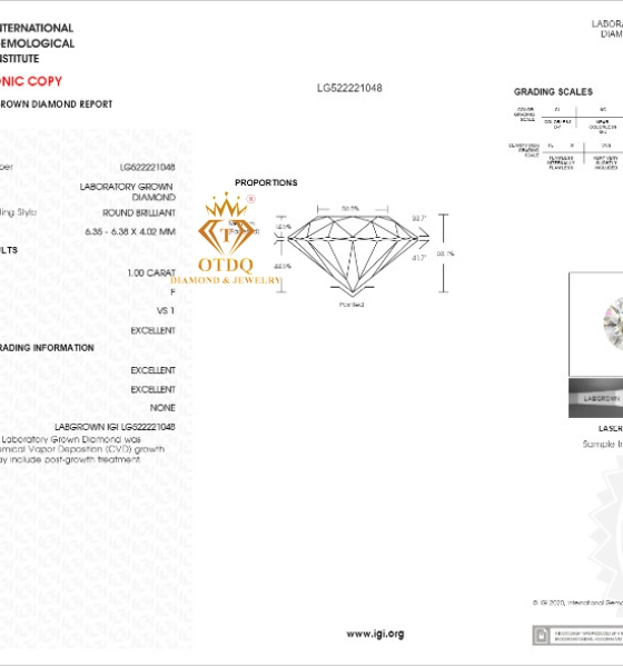 6.3ly F/VS -KC Nuôi Cấy LAB GROWN DIAMOND -IGI